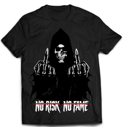 Skull Labs T-Shirt NO RISK-NO FAME Schwarz/ Silber
